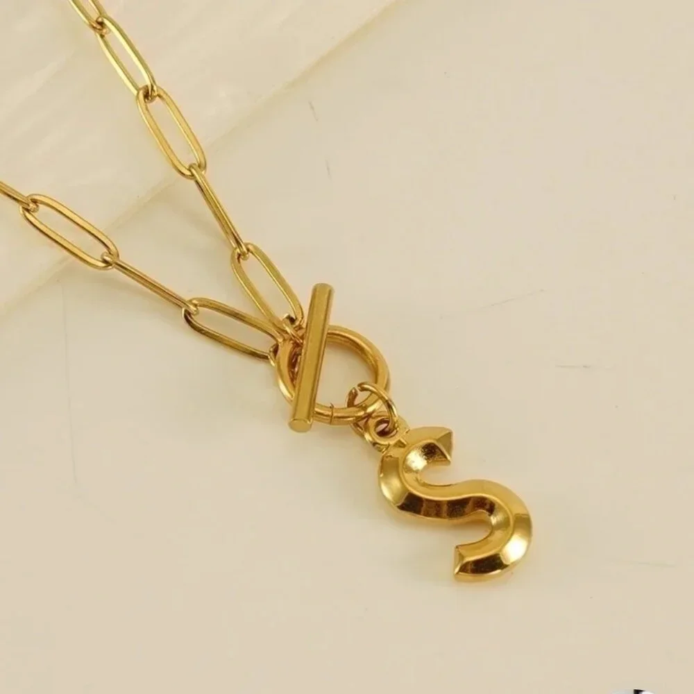 18K Gold Pendant Necklace A, R, S